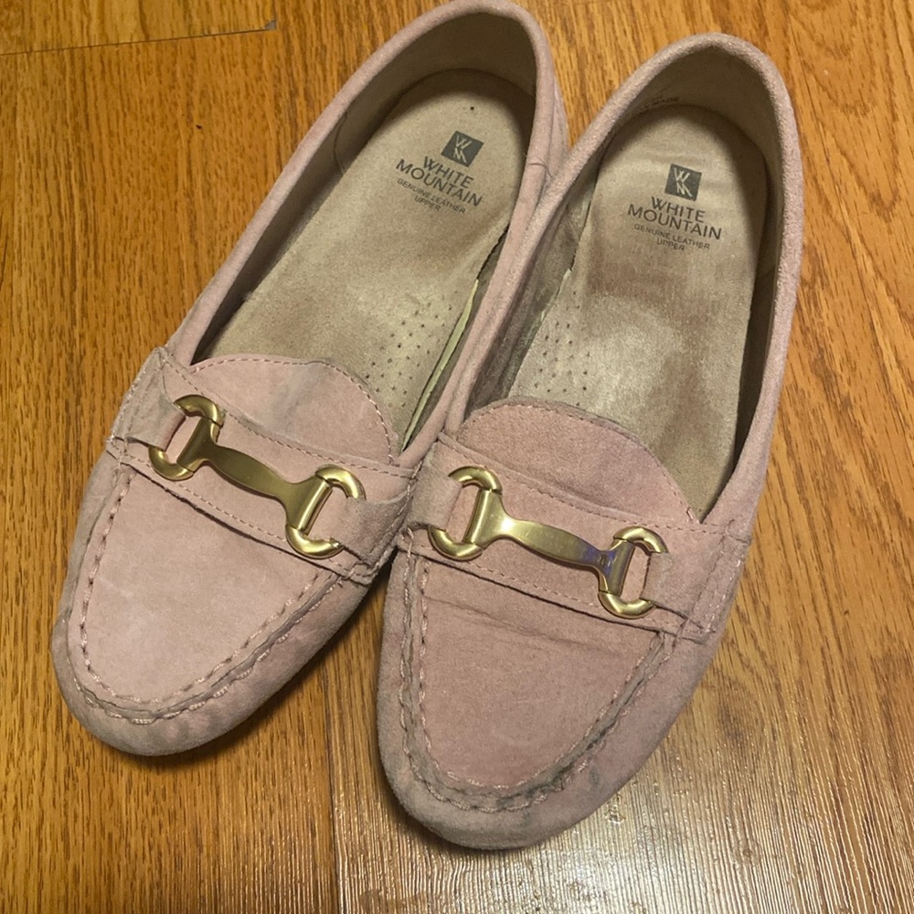Pink Suede Loafers